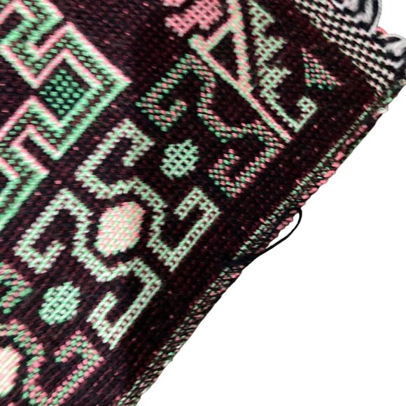 Woven Mayan-Inspired Tapestry Table Runner Or Lightweight Rug Mexico - Picture 7 of 8